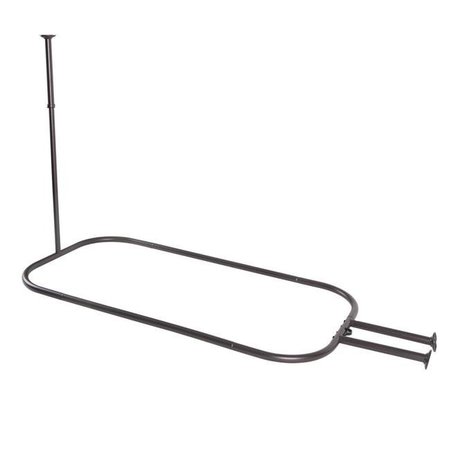 UTOPIA ALLEY Utopia Alley HP2RB 26 x 54 in. Aluminum Hoop Shower Rod with Ceiling Support for Clawfoot Tub; Oil Rubbled Bronze HP2RB